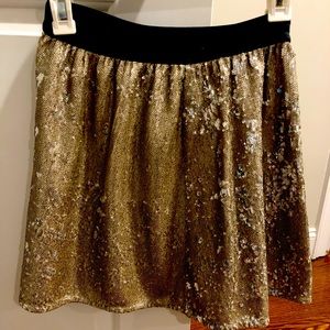 Gold sequin skirt